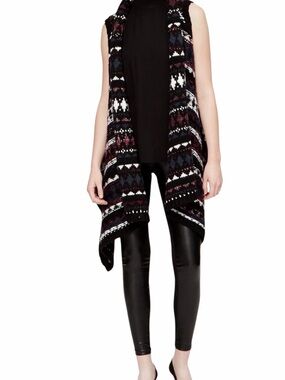 Ann Taylor Loft Folklore Wool Alpaca Blend Sweater Vest Open Front XS S